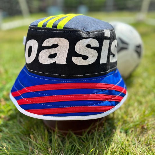 Oasis x Adidas bucket hat (adult 62-63cm) - handmade from original shirts
