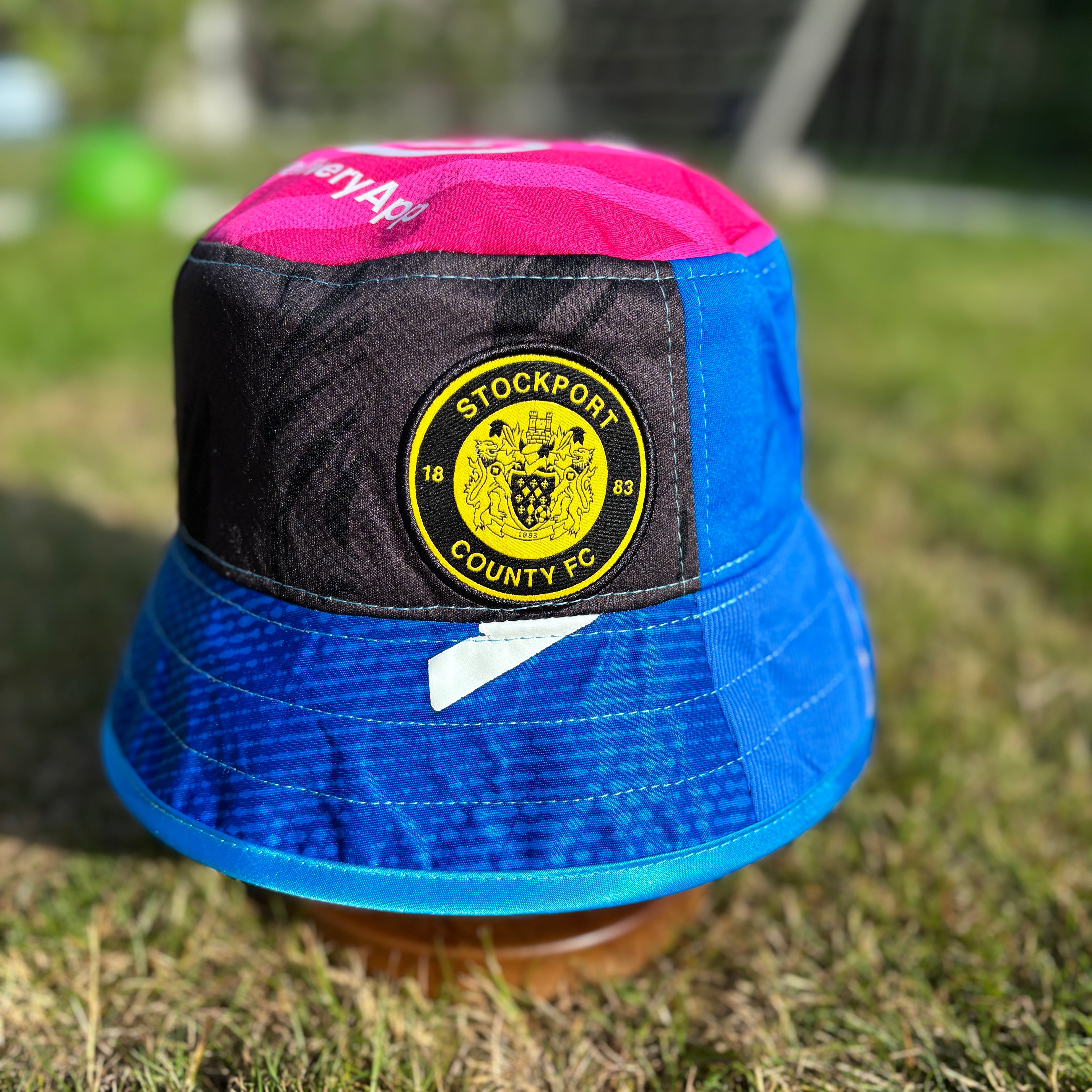 Stockport County bucket hat (adult 62-63 cm) - handmade from original shirts