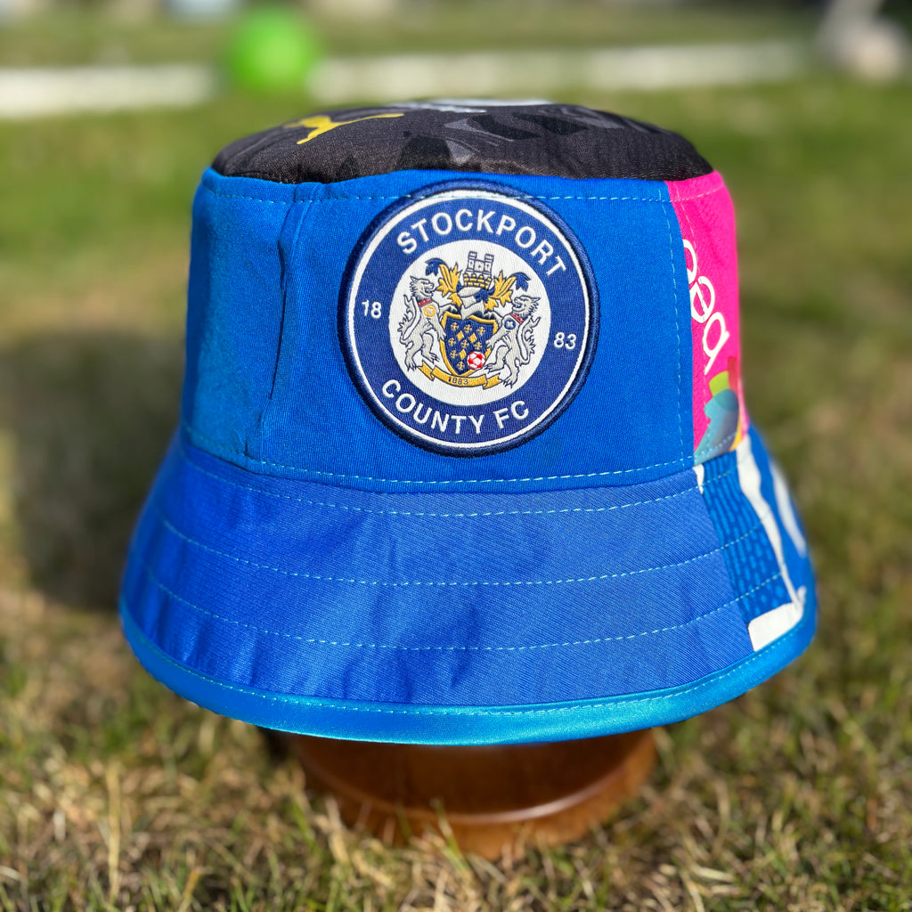 Stockport County bucket hat (adult 62-63 cm) - handmade from original shirts