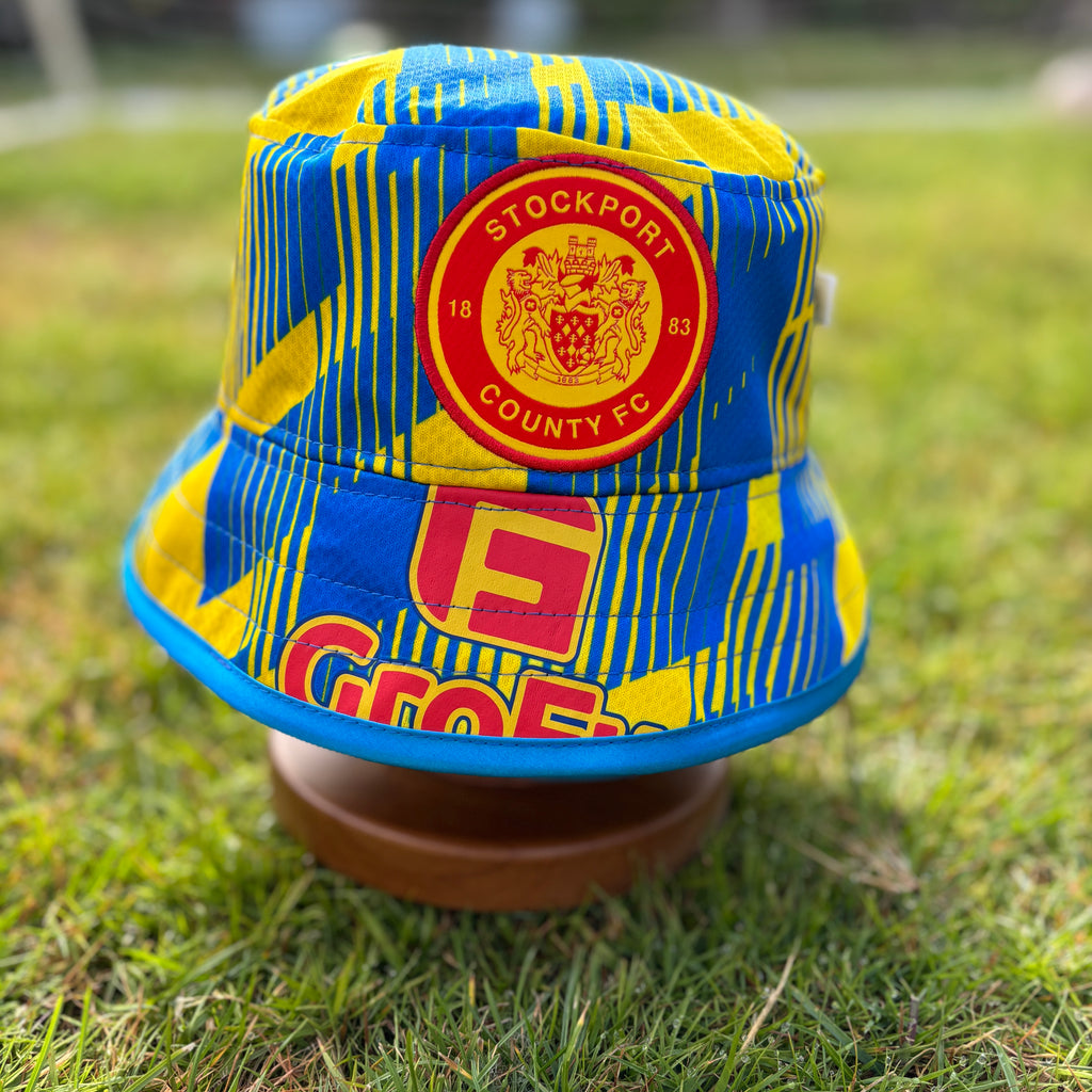 Stockport County bucket hat (adult 62-63 cm) - handmade from 24/25 Third Kit