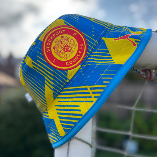Stockport County bucket hat (adult 62-63 cm) - handmade from 24/25 Third Kit