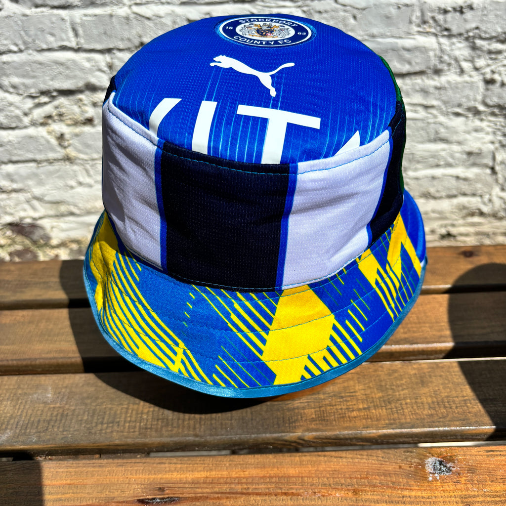 Stockport County bucket hat (adult 62-63 cm) - handmade from original shirts