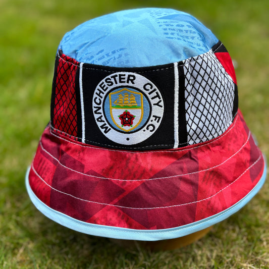 Manchester City retro bucket hat (Adult 62-63 cm) - made from real shirts