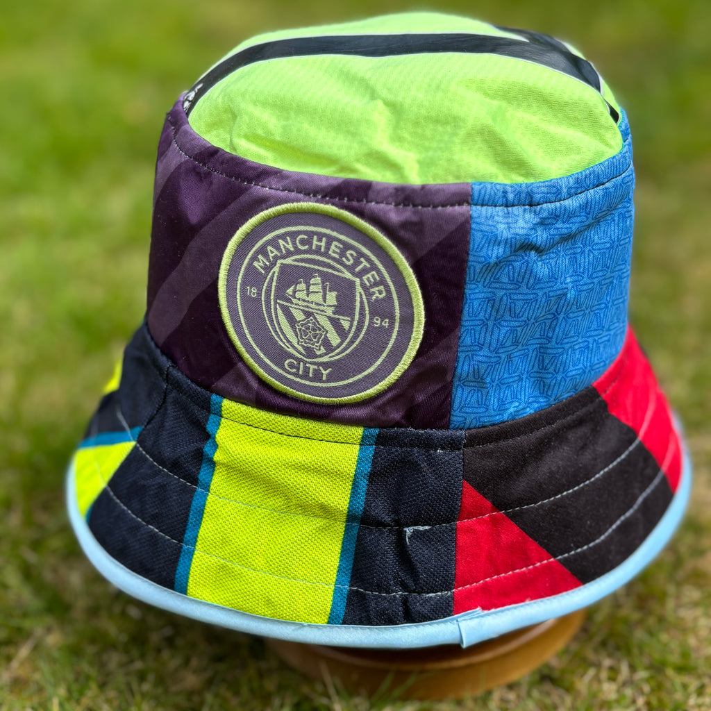 Manchester City bucket hat (Small adult/youth 59-60 cm) - made from real shirts