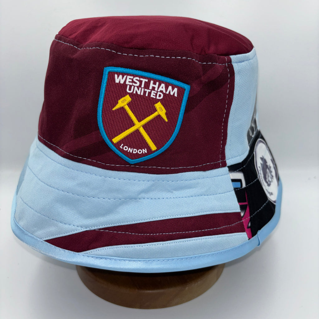 West Ham United bucket hat (adult 62-63 cm) - handmade from original shirts