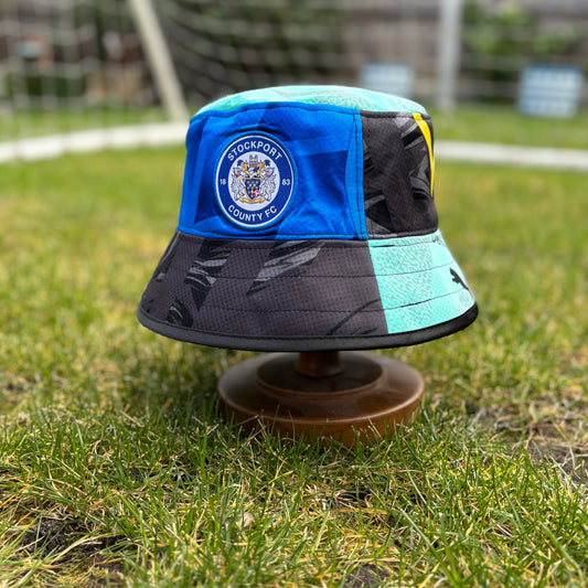 Stockport County bucket hat (adult 62-63 cm) - handmade from original shirts