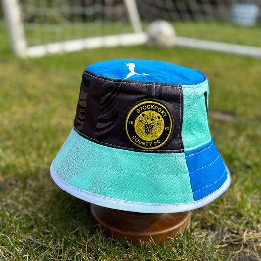 Stockport County bucket hat (adult 62-63 cm) - handmade from original shirts