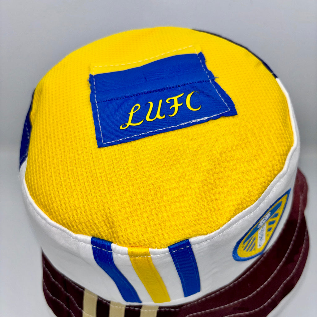 Leeds United bucket hat (adult 62-63cm) - handmade from original shirts