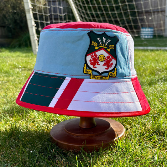 Wrexham bucket hat (adult 62-63 cm) - handmade from original shirts