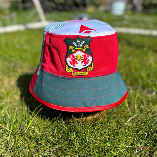 Wrexham bucket hat (adult 62-63 cm) - handmade from original shirts
