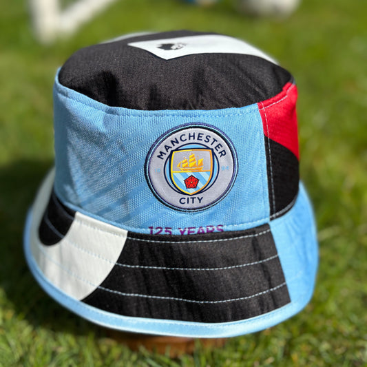 Manchester City bucket hat (adult) - handmade from original shirts