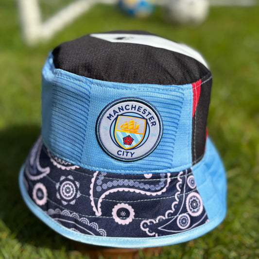 Manchester City bucket hat (adult) - handmade from original shirts
