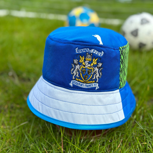 Stockport County bucket hat (adult 62-63 cm) - handmade from original shirts