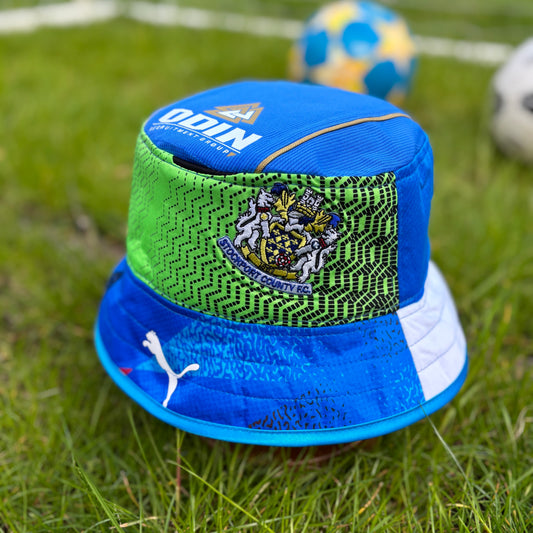 Stockport County bucket hat (adult 62-63 cm) - handmade from original shirts