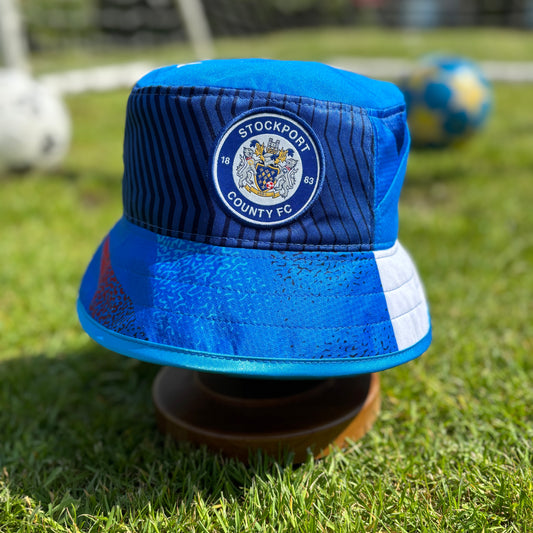 Stockport County bucket hat (adult 62-63 cm) - handmade from original shirts
