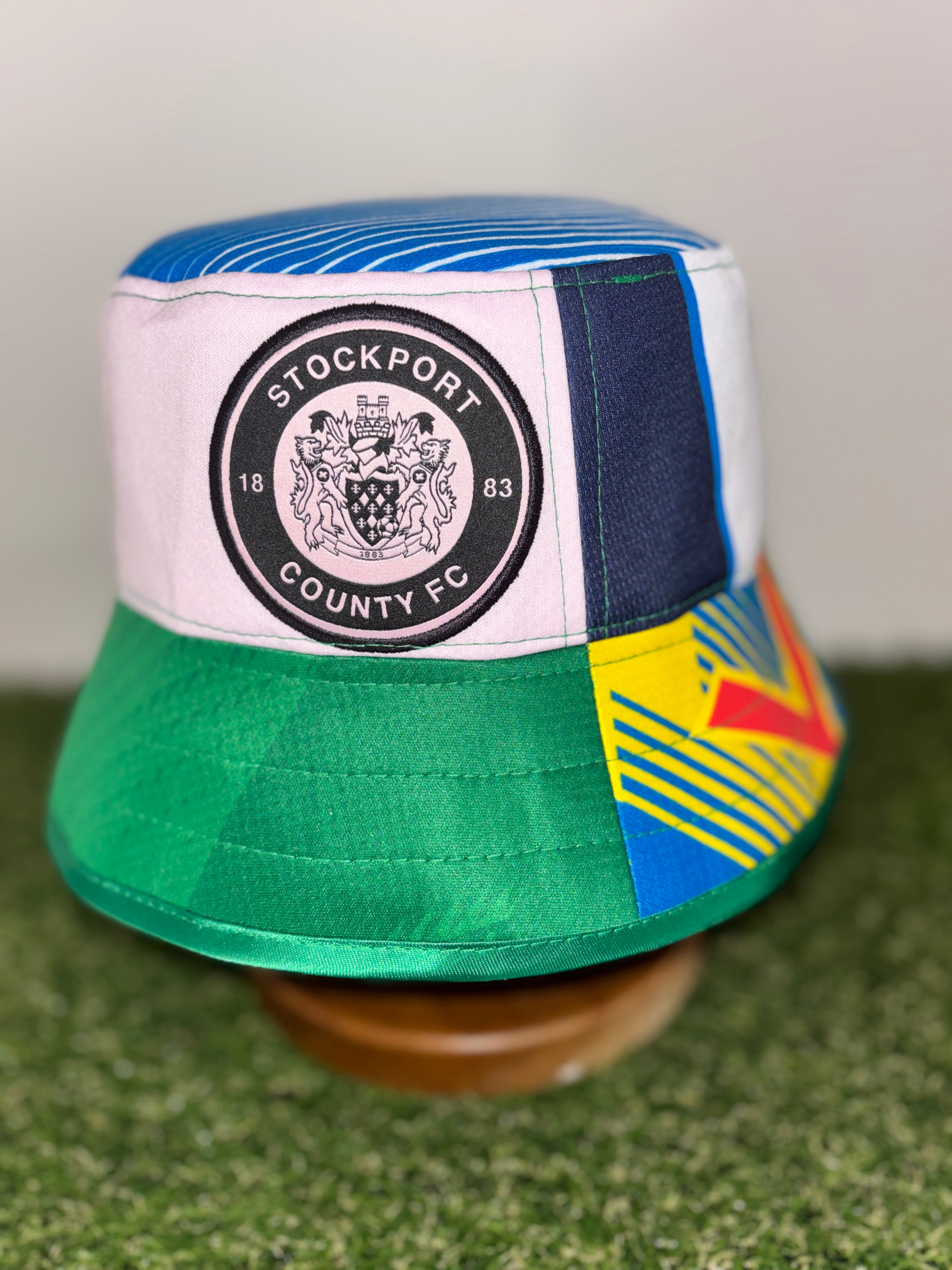 Stockport County bucket hat (adult 62-63 cm) - handmade from original shirts